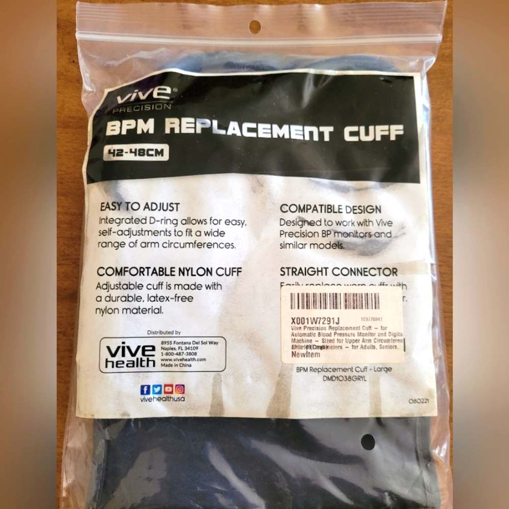 Vive Health Blood Pressure Monitor Replacement Cuff